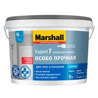 Marshall Краска Export-7 в/д для стен и потолков матовая (7% блеска) BW 9л. Матовая. 